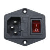 Black Red AC 250V 10A 3 Terminal Power Socket with Fuse Holder G25 - Image 2